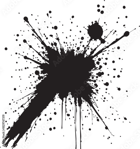 Black ink splatter vector illustration