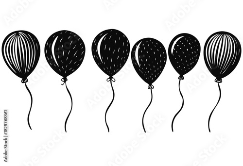 hand drawn balloon line illustration pack.eps