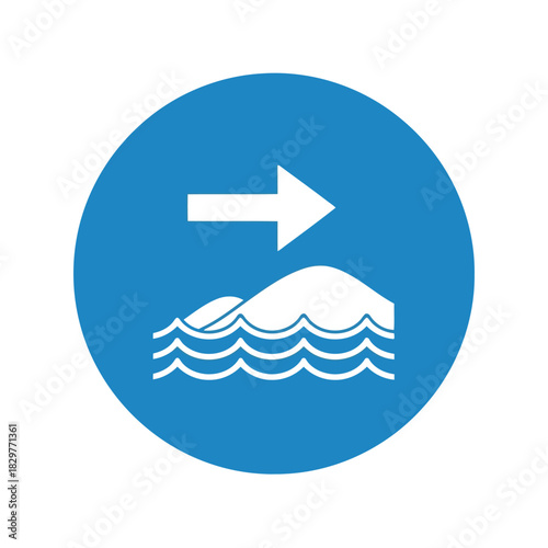 Blue water current direction arrow icon Vector