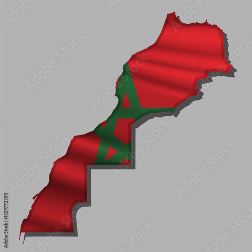 Vector flag Morocco in the form of a map
