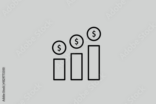profit  illustration in line style design. Vector illustration.