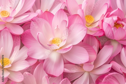 Vibrant Lotus Flowers in Soft Pink Hues with Delicate Petals