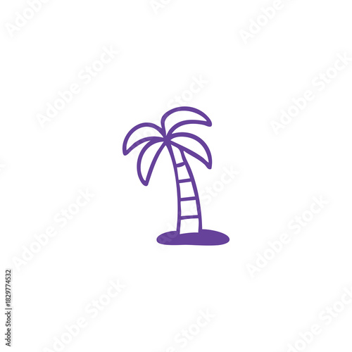 Purple Palm Tree with Ladder Vector Icon