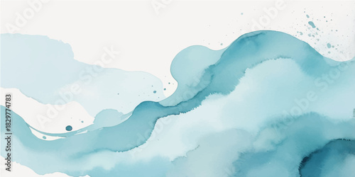 Abstract blue background of a cloudy blue sky reflecting on a sea with sunlight and waves