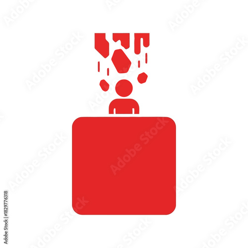 Data overload concept icon: information overwhelm stress Vector