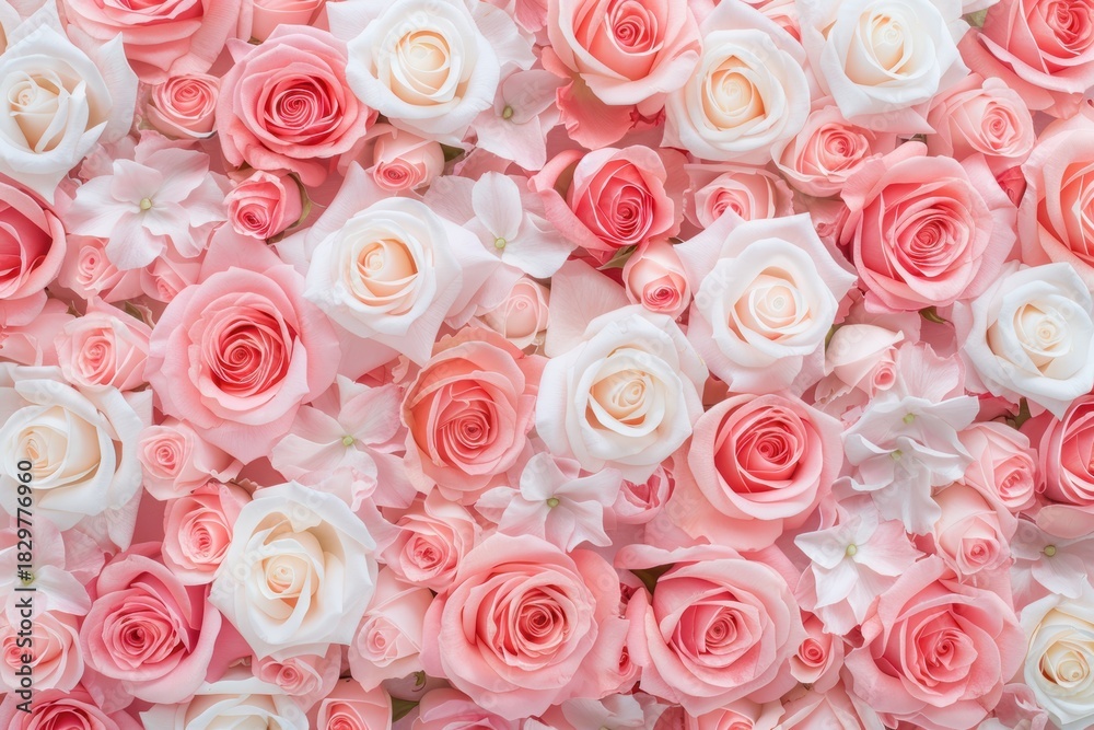 Fototapeta premium Beautiful Arrangement of Pink and White Roses for Any Occasion
