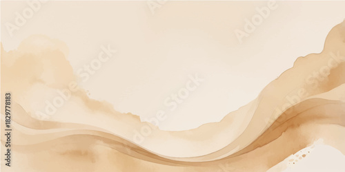 Aged beige parchment paper texture with flowing water waves and a vintage brown wood background pattern