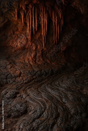 Obraz na płótnie Lava chamber with ropy floor