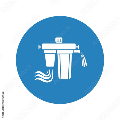 Advanced water filtration system icon Vector