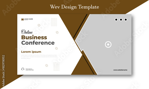 Online business conference web banner design template