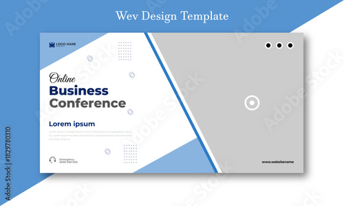 Online business conference web banner design template