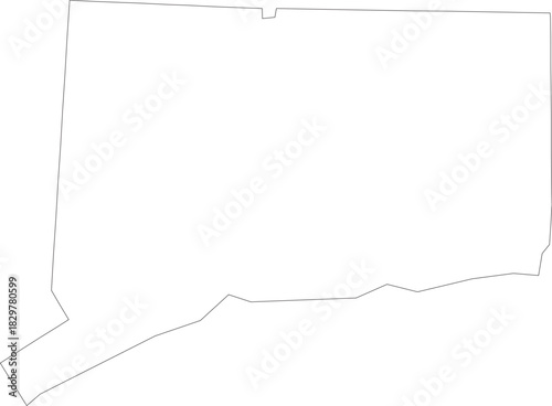 Foto Connecticut Map Stroke Outline Isolated State of USA Minimalist Vector