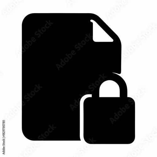 Secured document with a padlock as an indication of safety and security