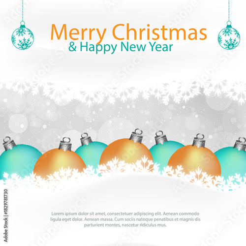 christmas background with baubles