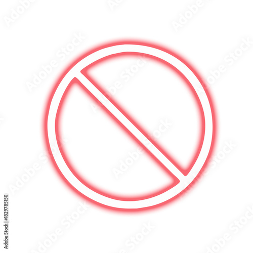 Free Download Bright red neon prohibition symbol isolated on transparent background - GFXLoad
