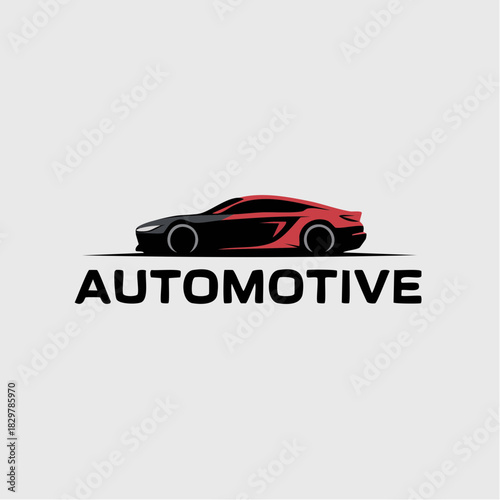 A sleek black and red sports car logo with the word "AUTOMOTIVE" underneath, representing the automotive industry.