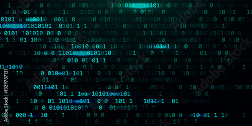 Digital technology hacking binary code, futuristic internet network connection dark black background, green abstract cyber information communication, Ai big data science, innovation future tech vector