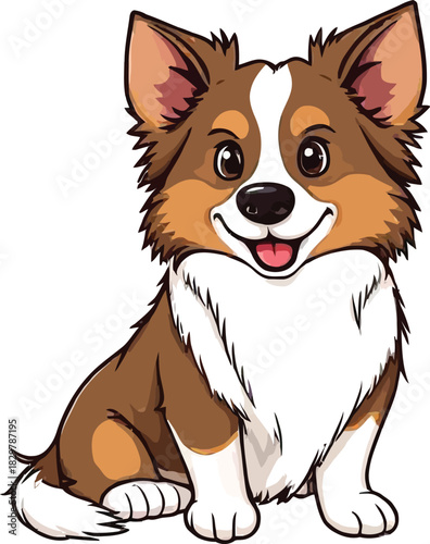 Cute cartoon a illustrator vector Sheltie
