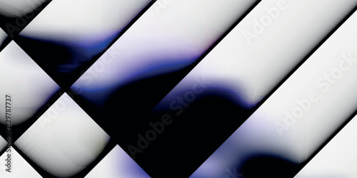 Abstract background with a geometric pattern of diagonal black lines and soft purple gradients on a white surface.