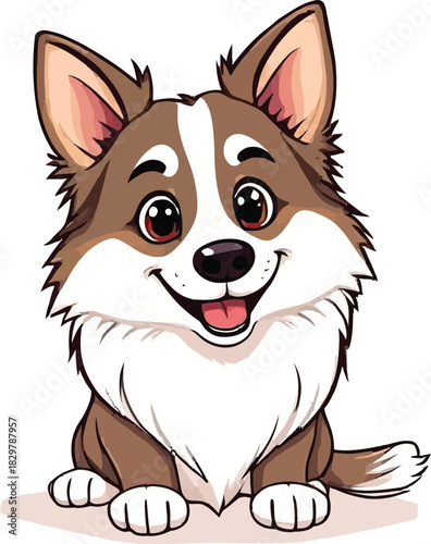 Cute cartoon a illustrator vector Sheltie