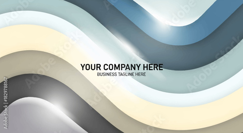 Elegant Wavy Abstract Background with Smooth Flowing Colorful Layers and Soft Shadows