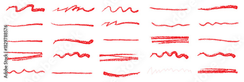 Line color pencil brush kid set. Color chalk pastel pencil underline scribble brush stroke set for kid design. Hand drawn wavy marker underline element. Vector illustration