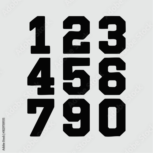 Bold black block numbers 0-9 in a grid on a light grey background.