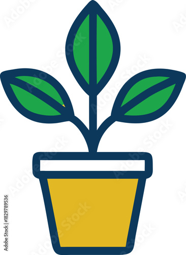 Vector icon of a potted tree.