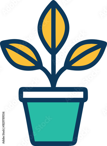 Vector icon of a potted tree.