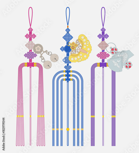 Norigae, Korea traditional ornaments worn(knot) for women