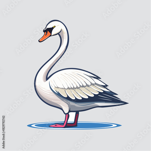 Elegant swan illustration displaying purity and grace in a minimalist design