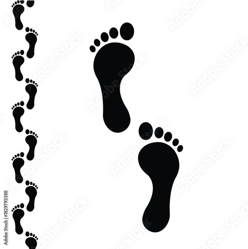 foot prints on white