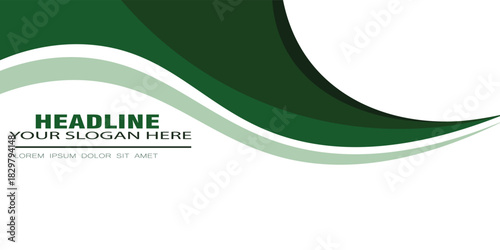 Green wave abstract modern design business banner template, abstract geometric background with modern gradient design. template for business, modern cover, presentation, flyer, brochure. vector