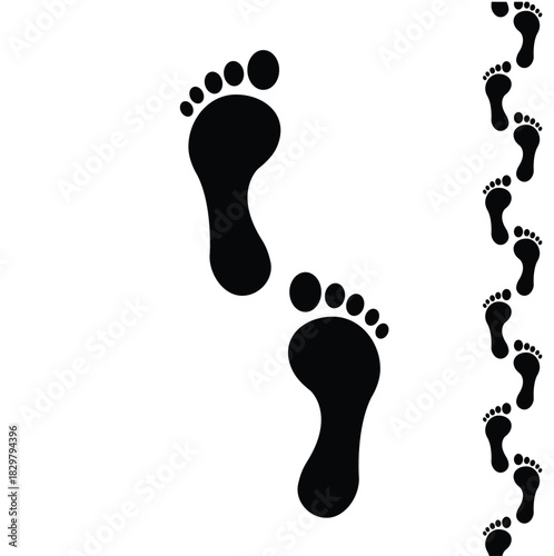 foot prints on white background
