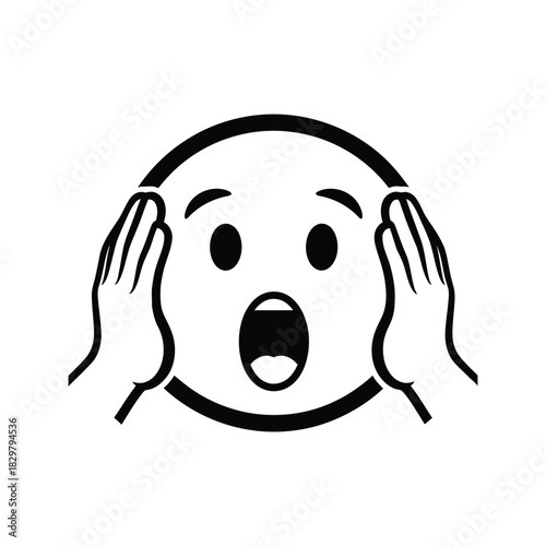 Shocked and surprised emoji face with hands on head expressing extreme disbelief and astonishment