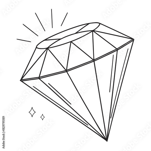 Diamond illustration, a precious gem for jewelry