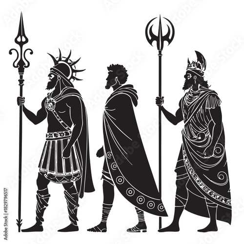 Black prophets in myths Silhouette Vector, High Quality Illustration on White Background