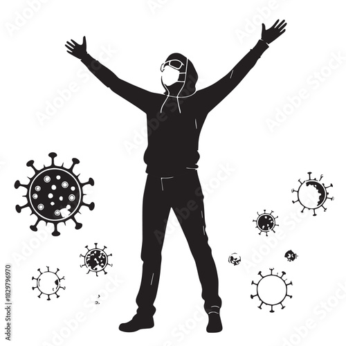 Black public health Silhouette Vector, High Quality Illustration on White Background