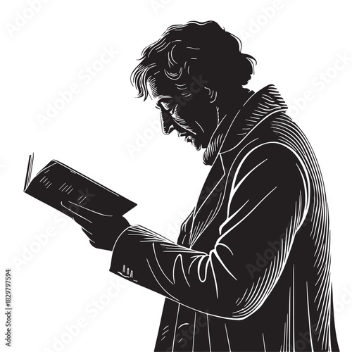 Black publishing Silhouette Vector, High Quality Illustration on White Background