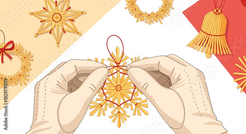 Crafting straw ornaments: A step-by-step guide to making traditional holiday decorations at home