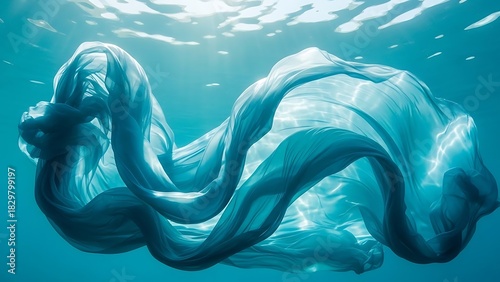 Fototapeta Naklejka Na Ścianę i Meble -  A serene and flowing abstract background that evokes the calm and movement of water, ideal for spa brands, travel blogs, and meditative content.