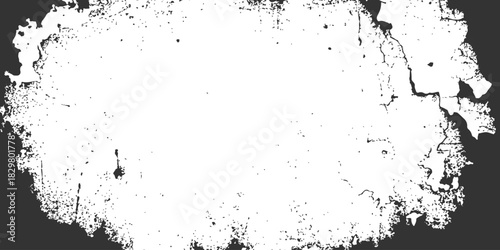 Grungy distressed white and dark texture overlay with aged look isolated on white background
