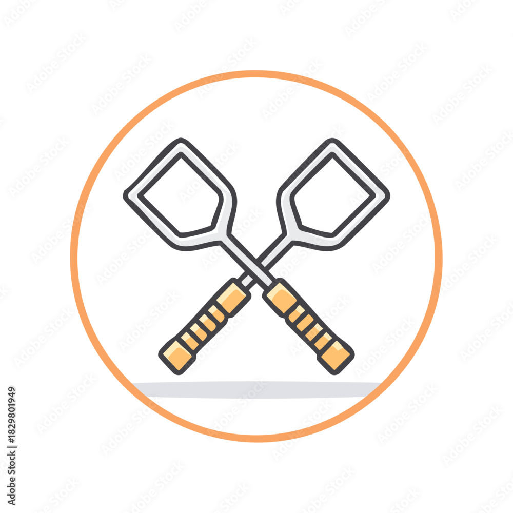 Fototapeta premium Outline icon of defibrillator paddles, minimal pixel perfect style, 64x64
