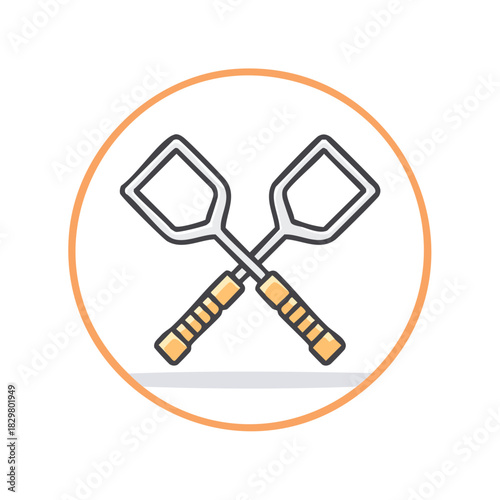 Outline icon of defibrillator paddles, minimal pixel perfect style, 64x64