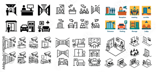 Office and security icon collection