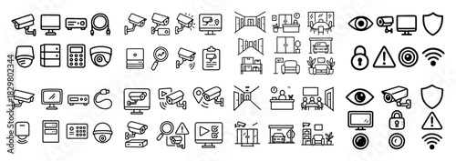 Home security icons collection