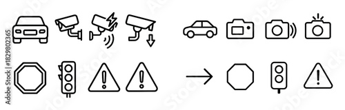 Minimalist Traffic Camera Icons