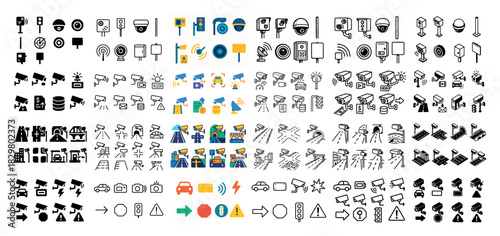 Surveillance camera icon collection