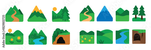 Vibrant Mountain Icons