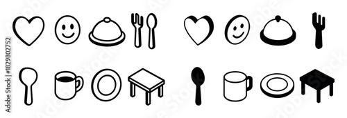 Family Dinner Icons